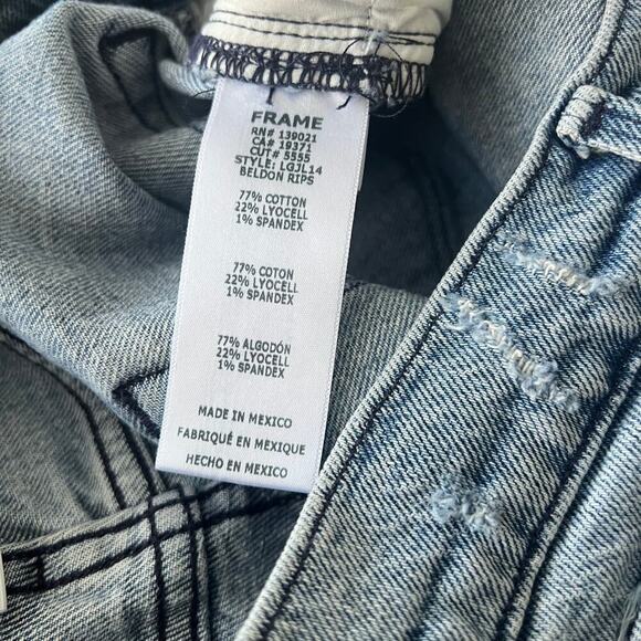 FRAME La Garçon Distressed Skinny Jeans Light Wash Size 24 - Picture 7 of 7